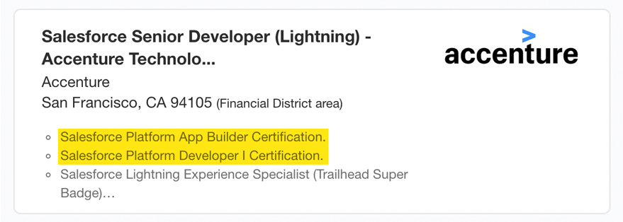 Job Posting: Salesforce Certification Required