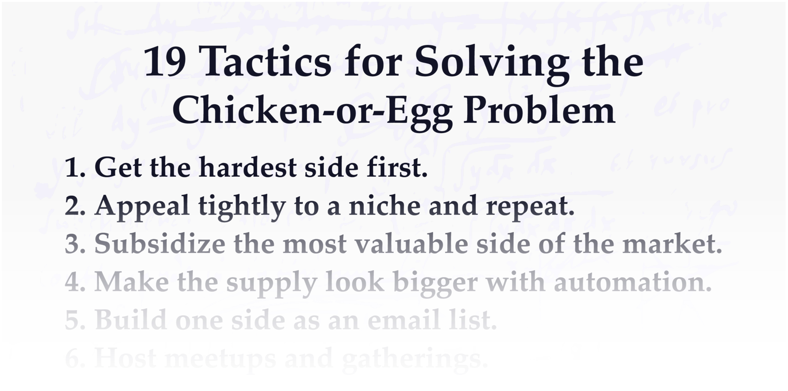 19 Chicken-or-Egg Tactics