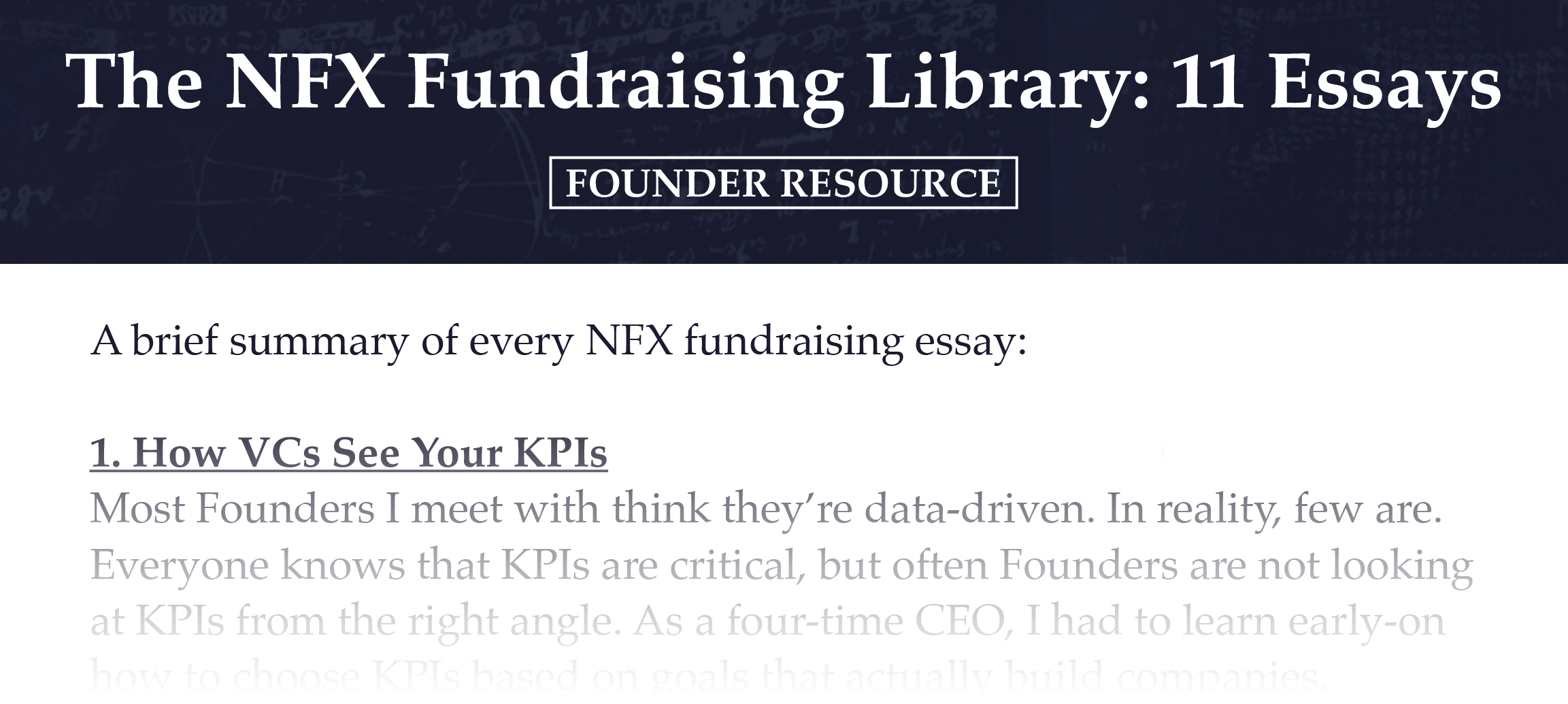 NFX Fundraising Library