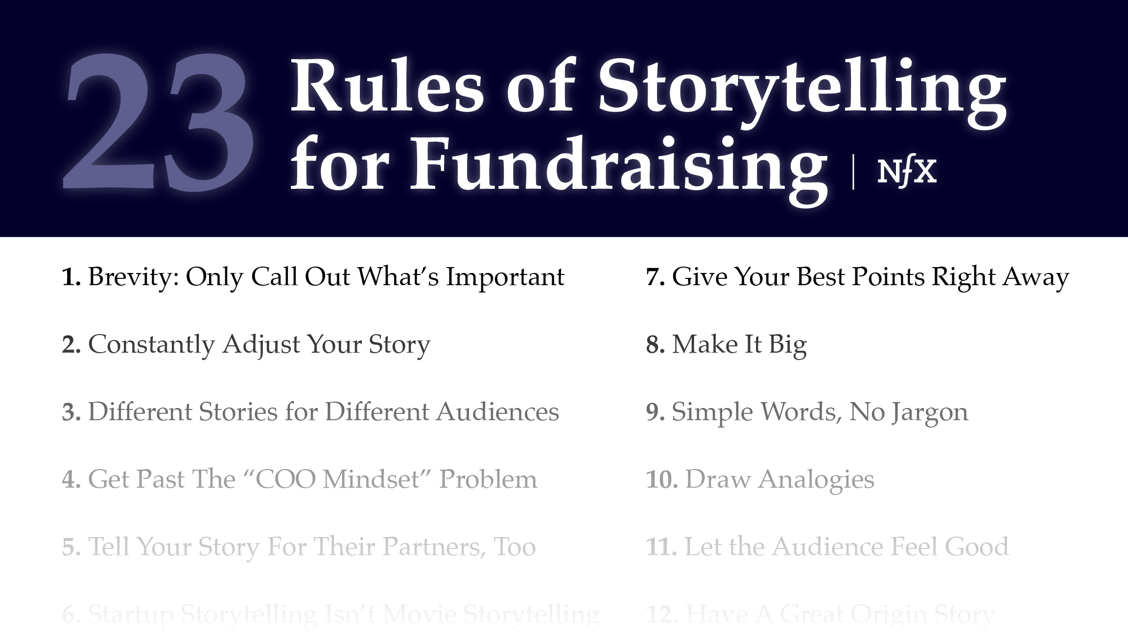 23 Rules for storytelling